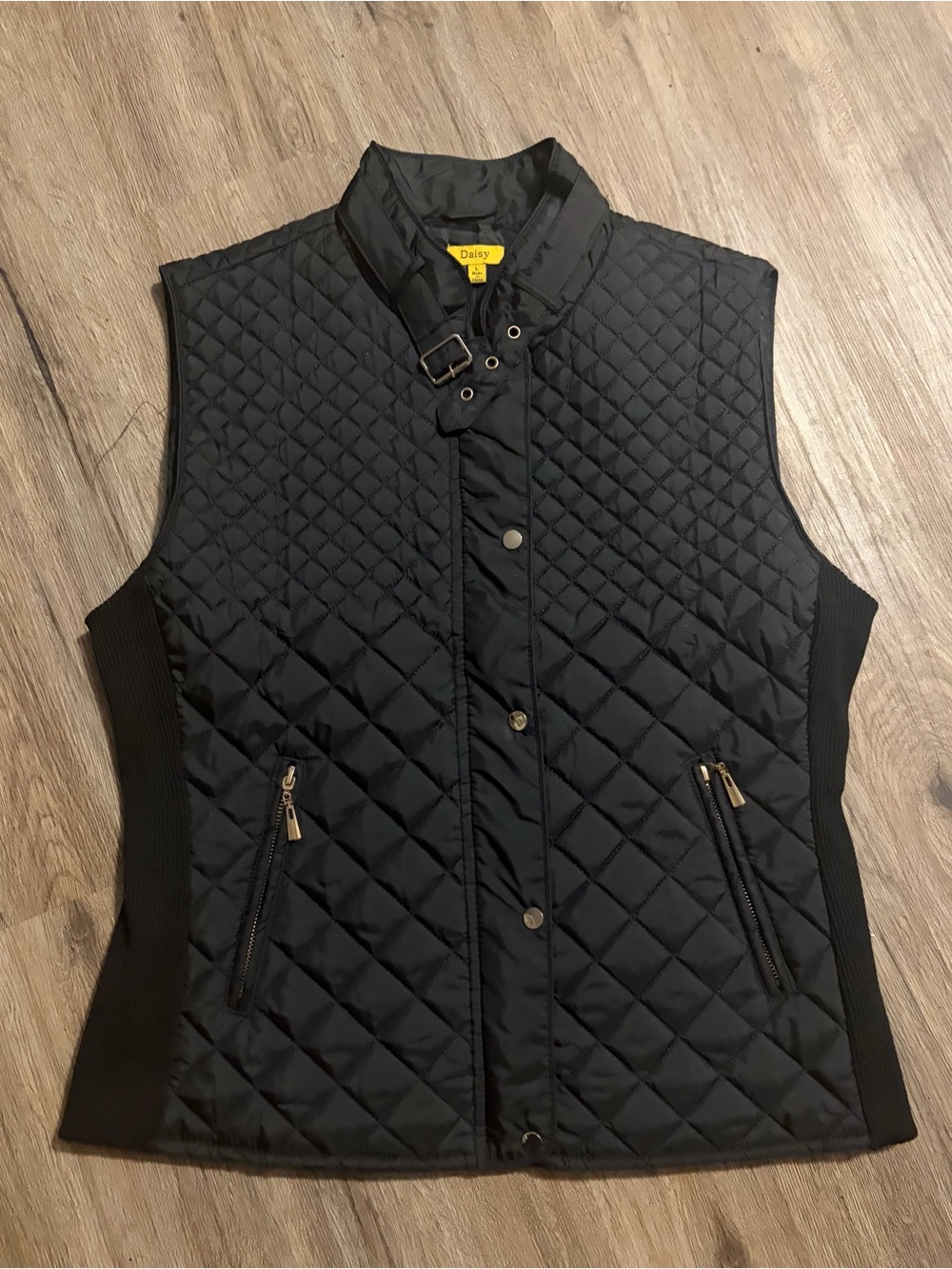 Daisy - Quilted Black Women's Vest - Size Large